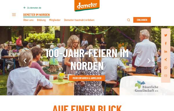 Vorschau von www.demeter-im-norden.de, Bäuerliche Gesellschaft Nordwestdeutschland e.V.