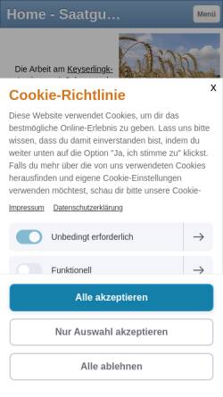 Vorschau der mobilen Webseite www.saatgut-forschung.de, Keyserlingk-Institut / Verein zur Förderung der Saatgutforschung