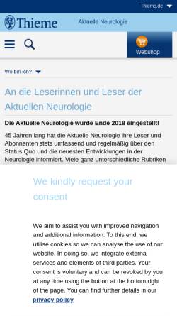 Vorschau der mobilen Webseite www.thieme.de, Aktuelle Neurologie
