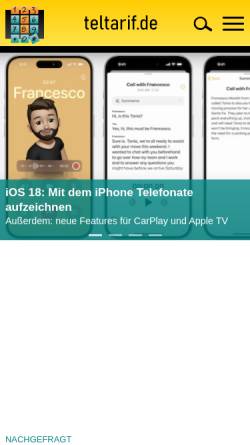 Vorschau der mobilen Webseite www.teltarif.de, Teltarif.de