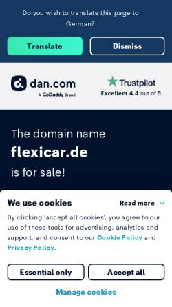 Vorschau der mobilen Webseite www.flexicar.de, Flexicar Car-Sharing GmbH