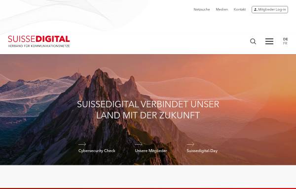 Vorschau von www.suissedigital.ch, Swisscable - Verband für Kommunikationsnetze