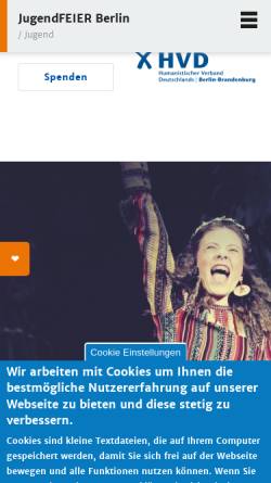 Vorschau der mobilen Webseite www.jugendfeier-berlin.de, Jugendfeier