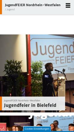 Vorschau der mobilen Webseite jugendfeier.hvd-nrw.de, Jugendfeiern/Jugendweihen in Nordrhein-Westfalen