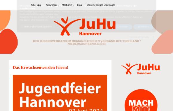 Vorschau von www.juhus-hannover.de, Junge Humanisten Hannover