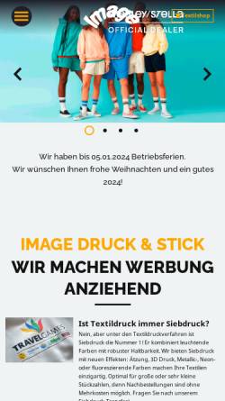 Vorschau der mobilen Webseite www.imagetextildruck.de, Image Druck & Stick GmbH & Co. KG