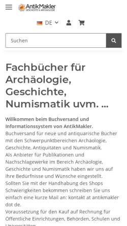 Vorschau der mobilen Webseite www.antikmakler.de, AntikMakler