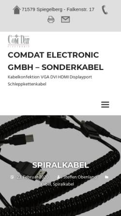 Vorschau der mobilen Webseite www.comdat-electronic.de, ComDat Electronic