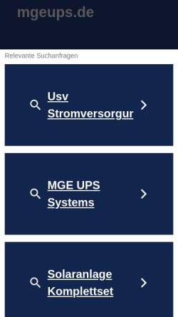 Vorschau der mobilen Webseite www.mgeups.de, MGE UPS