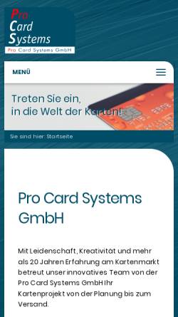 Vorschau der mobilen Webseite www.pro-card-systems.de, Pro Card Systems GmbH