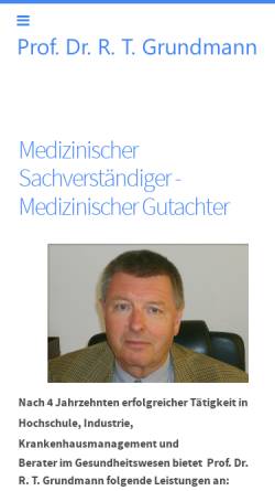 Vorschau der mobilen Webseite www.prof-grundmann.de, Prof. Dr. R.T. Grundmann