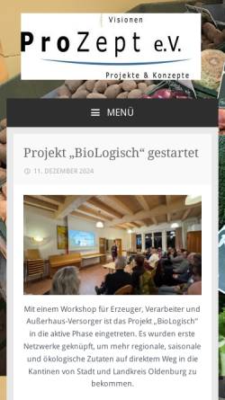 Vorschau der mobilen Webseite www.prozept-ev.de, Prozept e. V.