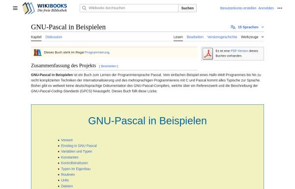 Vorschau von de.wikibooks.org, GNU-Pascal in Beispielen