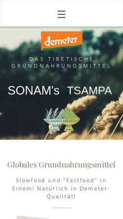 Vorschau der mobilen Webseite www.tsampa.ch, Sonam's Tsampa
