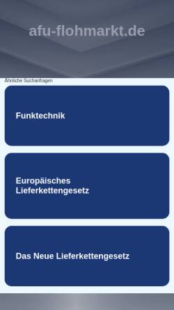 Vorschau der mobilen Webseite www.afu-flohmarkt.de, Afu-Flohmarkt, Inhaber Rainer Allraun