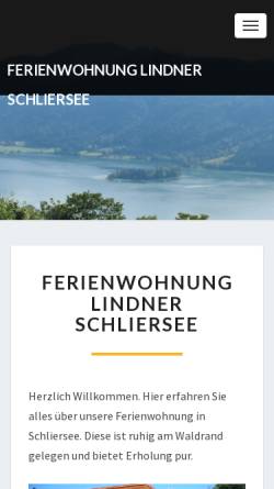 Vorschau der mobilen Webseite www.ferienwohnung-schliersee.com, Ferienwohnungen Lindner