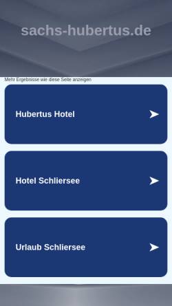 Vorschau der mobilen Webseite www.sachs-hubertus.de, Restaurant Sachs und Gästehaus Hubertus