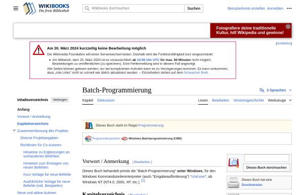 Vorschau von de.wikibooks.org, Batch-Programmierung