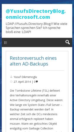Vorschau der mobilen Webseite blog.dikmenoglu.de, Yusufs Directory Blog