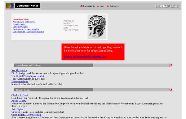 Vorschau von www.erlangerliste.de, Erlanger Liste: Computergraphik und Computerkunst
