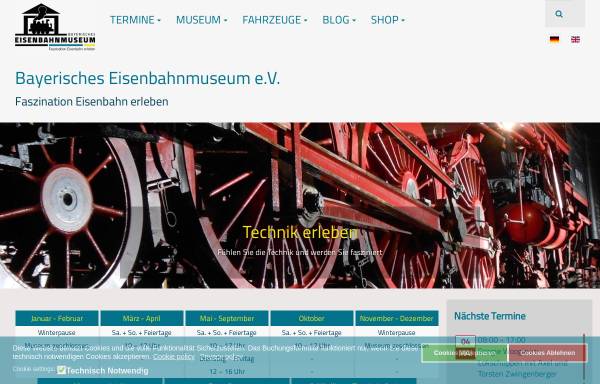 Vorschau von www.bayerisches-eisenbahnmuseum.de, Nördlingen, Das Bayerische Eisenbahnmuseum e.V.