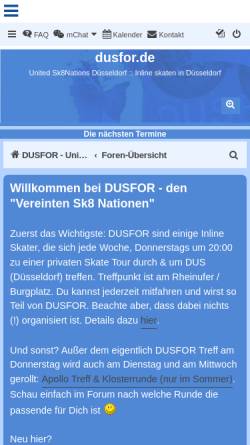 Vorschau der mobilen Webseite www.dusfor.de, Dusfor Skaters