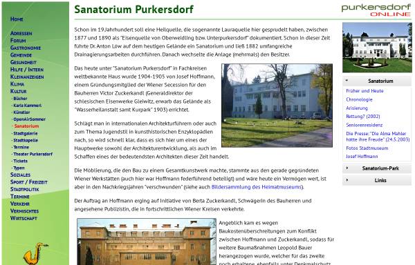 Vorschau von www.purkersdorf-online.at, Purkersdorf, Sanatorium
