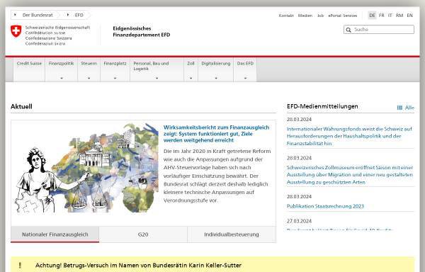 Vorschau von www.efd.admin.ch, Eidgenössisches Finanzdepartement (EFD)