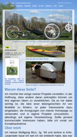 Vorschau der mobilen Webseite www.liegerad-online.de, Wolfgang Bions Liegeradseiten
