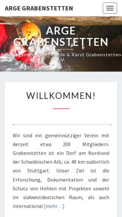 Vorschau der mobilen Webseite arge-grabenstetten.de, Höhlen in Deutschland