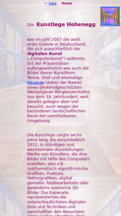 Vorschau der mobilen Webseite www.kunstlege.de, Kunstlege Hohenegg