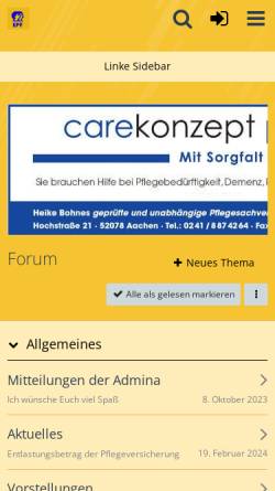 Vorschau der mobilen Webseite elternpflege-forum.de, Elternpflegeforum