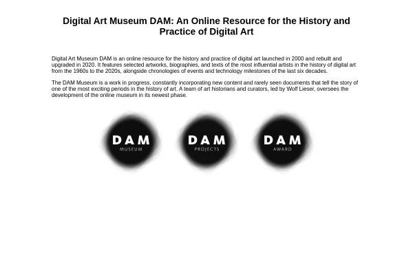 Vorschau von www.dam.org, Museum digitaler Kunst