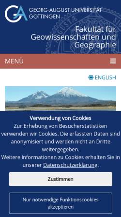 Vorschau der mobilen Webseite www.uni-goettingen.de, Fakultät für Geowissenschaften der Georg-August-Universität Göttingen