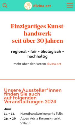 Vorschau der mobilen Webseite www.divinaart.at, Gestaltendes Handwerk in Wien