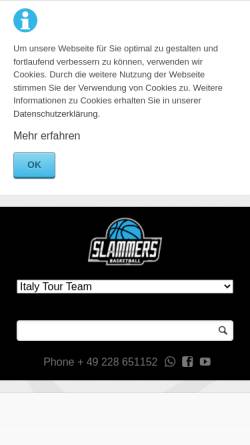 Vorschau der mobilen Webseite www.slammers.de, Slammers