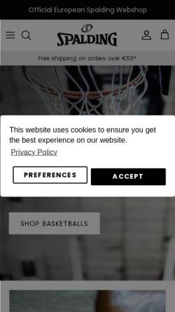 Vorschau der mobilen Webseite www.spalding-basketball.de, Spalding Basketball