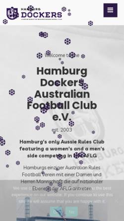 Vorschau der mobilen Webseite hamburg-dockers.de, Hamburg Football Club