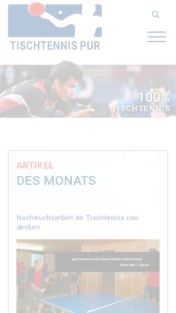 Vorschau der mobilen Webseite www.tischtennis-pur.de, Tischtennis pur