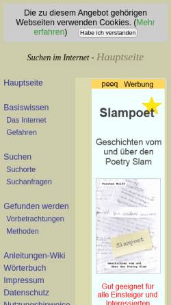 Vorschau der mobilen Webseite www.web-fortbildung.de, Web-fortbildung.de - Suchen im Internet