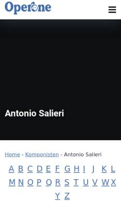 Vorschau der mobilen Webseite www.operone.de, Antonio Salieri