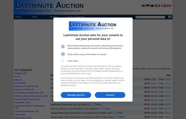 Vorschau von www.lastminute-auction.com, Lastminute Auction