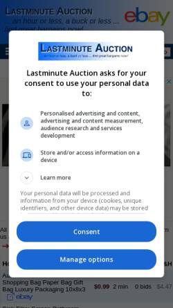Vorschau der mobilen Webseite www.lastminute-auction.com, Lastminute Auction