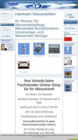 Vorschau der mobilen Webseite www.hartmann-wasserbetten.de, Hartmann Wasserbetten, Albert Hartmann