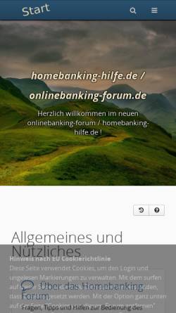 Vorschau der mobilen Webseite www.onlinebanking-forum.de, Onlinebanking-forum.de, Raimund Sichmann
