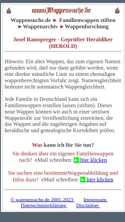 Vorschau der mobilen Webseite www.heraldikshop.de, Heraldikshop, Josef Ramsperger