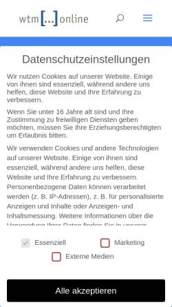 Vorschau der mobilen Webseite www.wtm-online.de, wtm-online