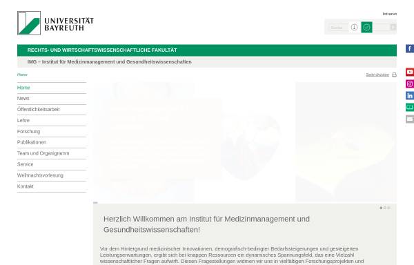 Vorschau von www.img.uni-bayreuth.de, Institut für Medizinmanagement und Gesundheitswissenschaften der Universität Bayreuth