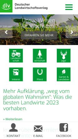 Vorschau der mobilen Webseite www.dlv.de, Deutscher Landwirtschaftsverlag GmbH