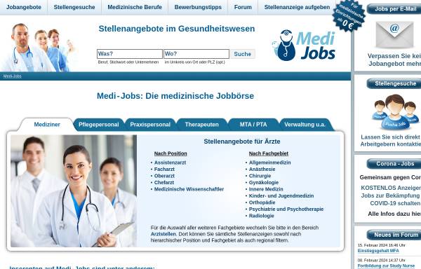 Vorschau von www.medi-jobs.de, Medi-Jobs